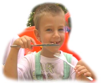 Indianer mit Messer und Gabel!